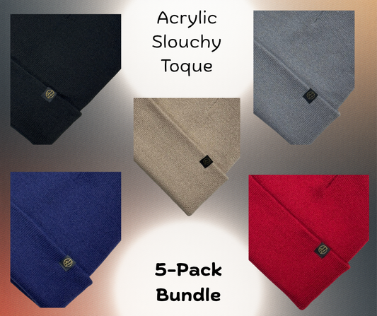 Acrylic Slouchy Toques - 5-Pack Bundle Hiqua Apparel