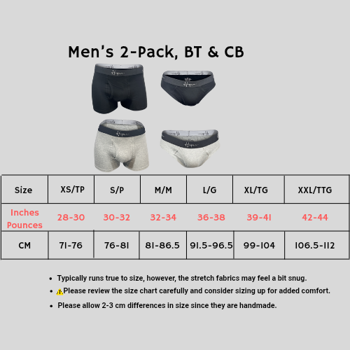 2 Pack - 1* Boxer Trunk, 1* Classic Brief Hiqua Apparel