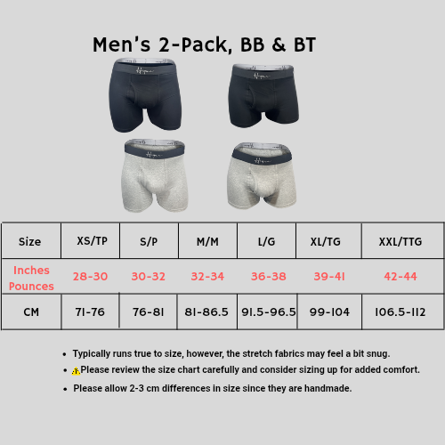 2 Pack - 1* Brief Boxer, 1* Boxer Trunk Hiqua Apparel