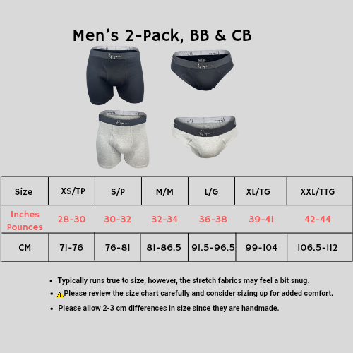 2 Pack - 1* Brief Boxer, 1* Classic Brief Hiqua Apparel