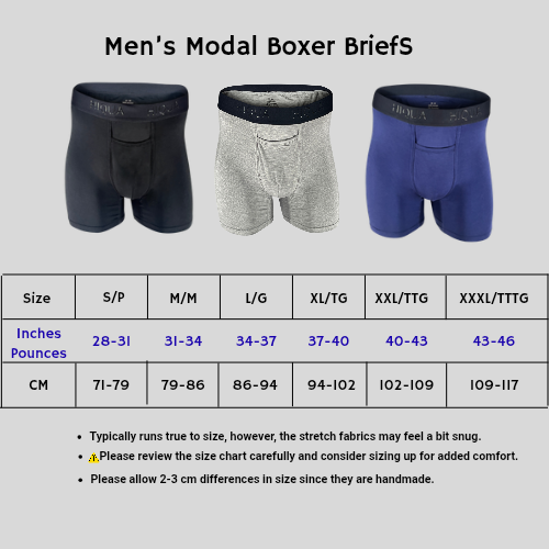 Men’s 3-pack Modal Boxer Briefs Hiqua Apparel