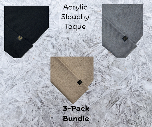 Acrylic Slouchy Toques - 3-Pack Bundle Hiqua Apparel