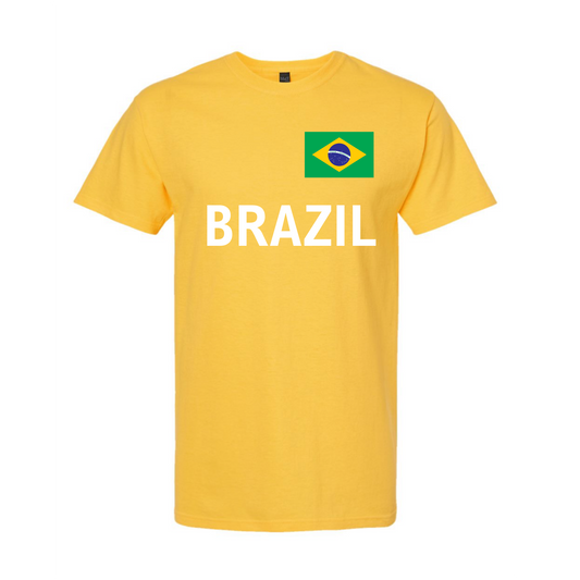 Brazil World Football Fan Tee – Yellow