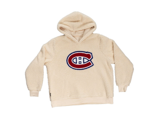 Montreal Canadians Ladies Sherpa Hoodie with Premium Chenille Logo Calhoun Surf N' Skate