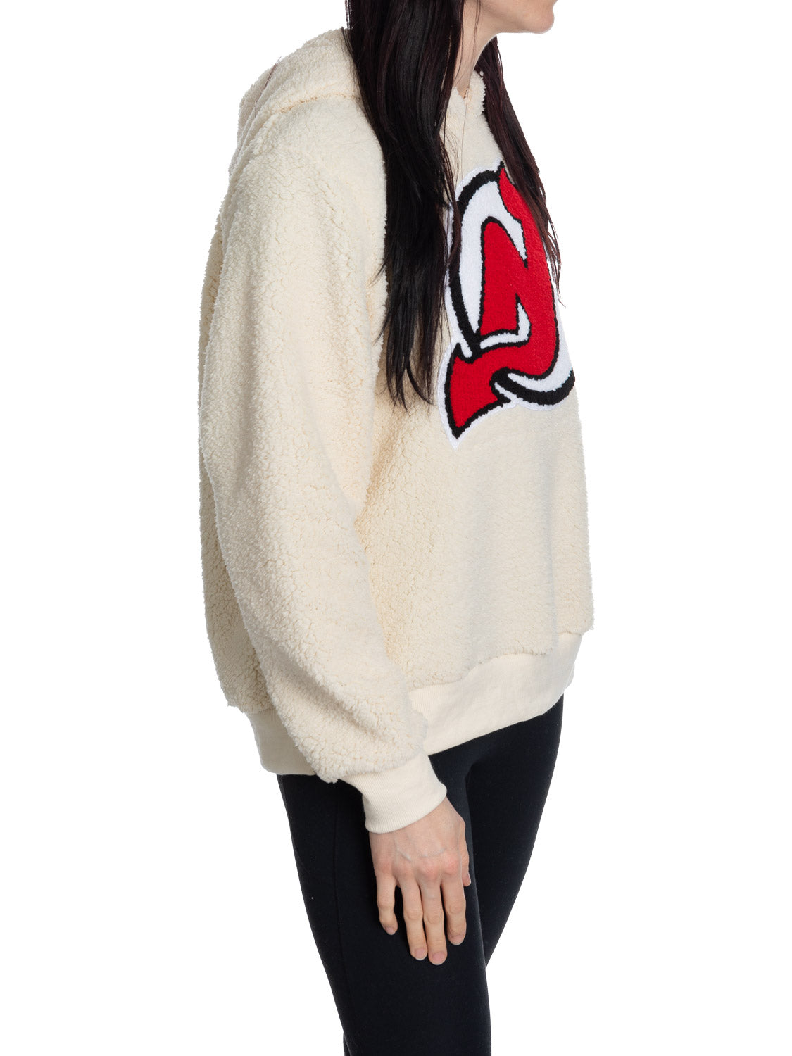 New Jersey Devils Ladies Sherpa Hoodie with Premium Chenille Logo Calhoun Surf N' Skate