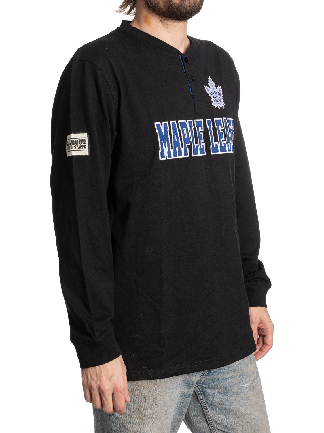 Toronto Maple Leafs Long Sleeve Henley Blackout Edition Calhoun Surf N' Skate