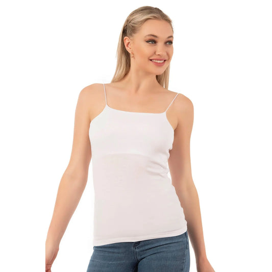 Women's Cotton-Modal Camisole Top – Soft Stretch Knit Tank with Thin Straps Hazel Textile
