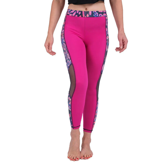 High Waist Leopard-Print Mesh Leggings – Women’s Athletic Stretch Fit Pants Hazel Textile