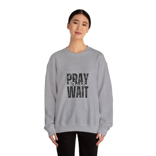 Pray, Trust and Wait Hiqua Crewneck Sweatshirt Hiqua Apparel