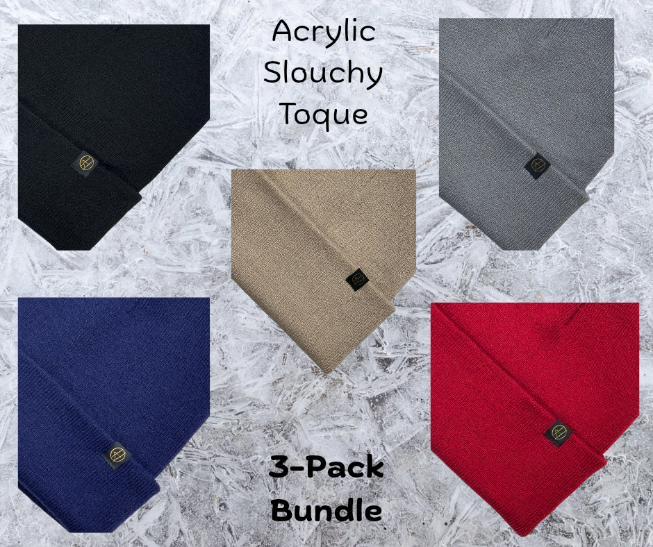 Acrylic Slouchy Toques - 3-Pack Bundle