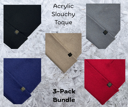 Acrylic Slouchy Toques - 3-Pack Bundle