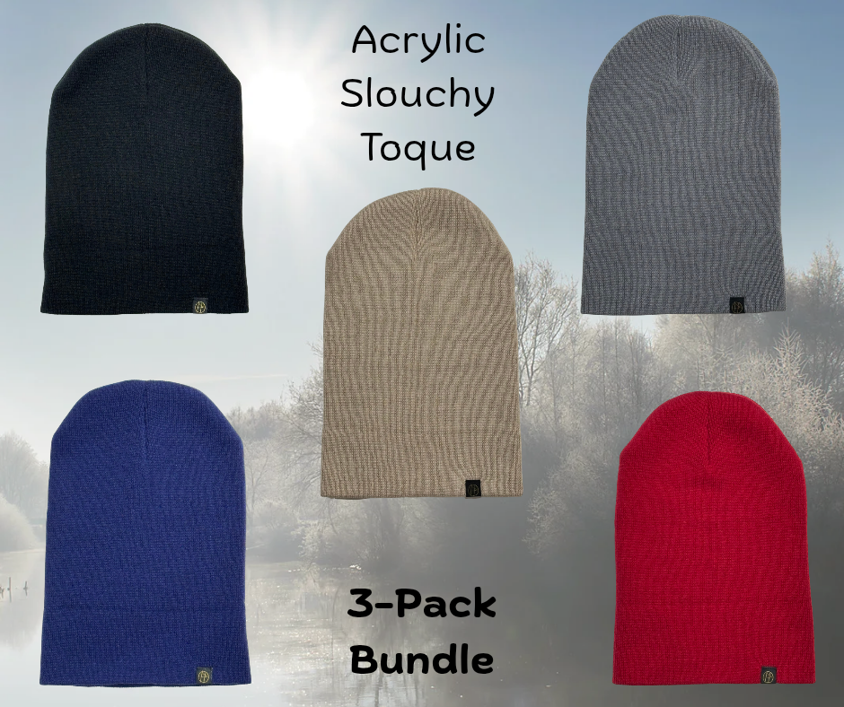Acrylic Slouchy Toques - 3-Pack Bundle