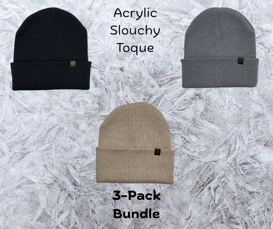 Acrylic Slouchy Toques - 3-Pack Bundle