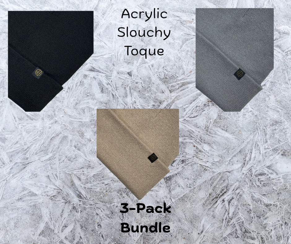 Acrylic Slouchy Toques - 3-Pack Bundle