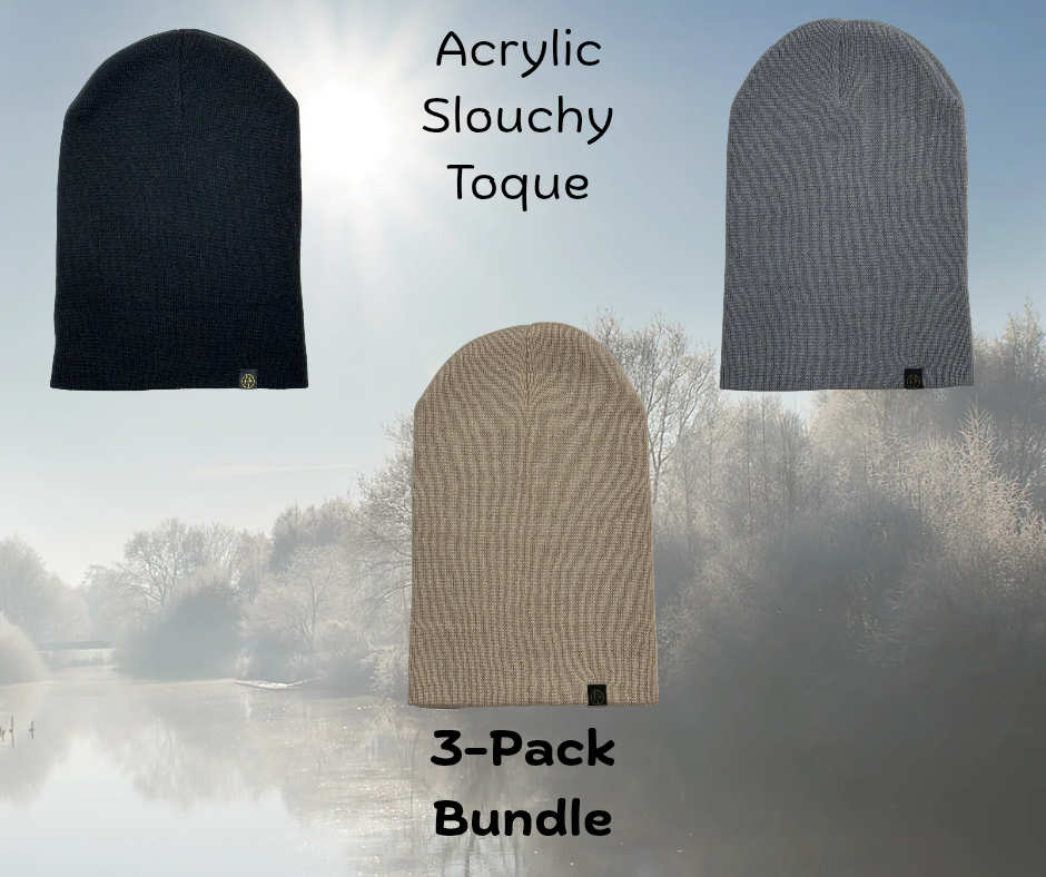 Acrylic Slouchy Toques - 3-Pack Bundle