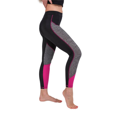 TriTone Flex Fit Yoga Leggings – Charcoal, Black & Fuchsia