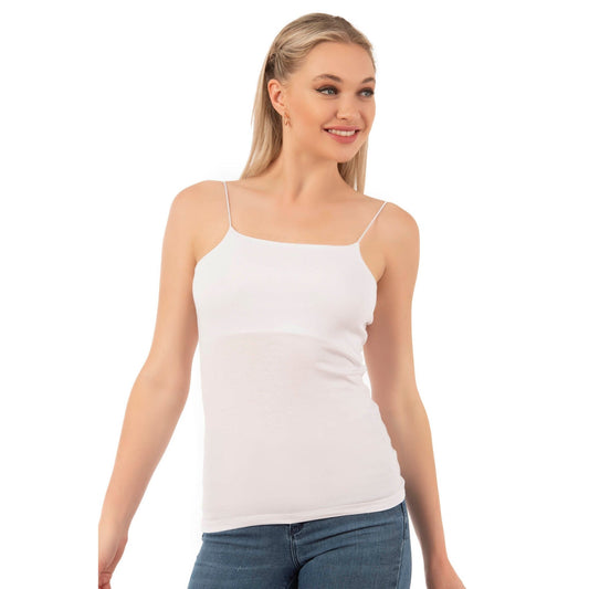 Women's Cotton-Modal Camisole Top – Soft Stretch Knit Tank with Thin Straps