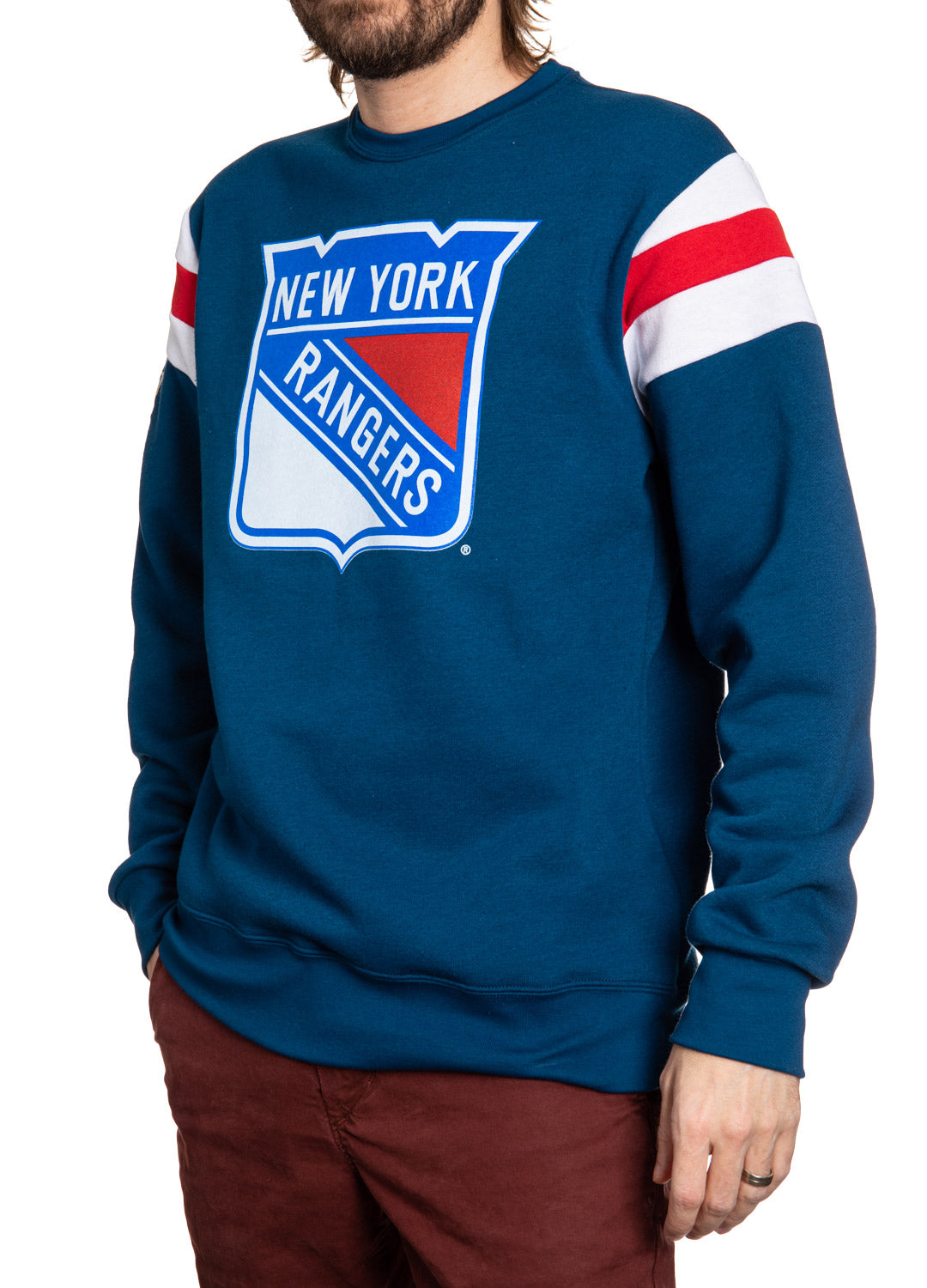 New York Rangers Varsity Retro Style Crewneck Sweatshirt