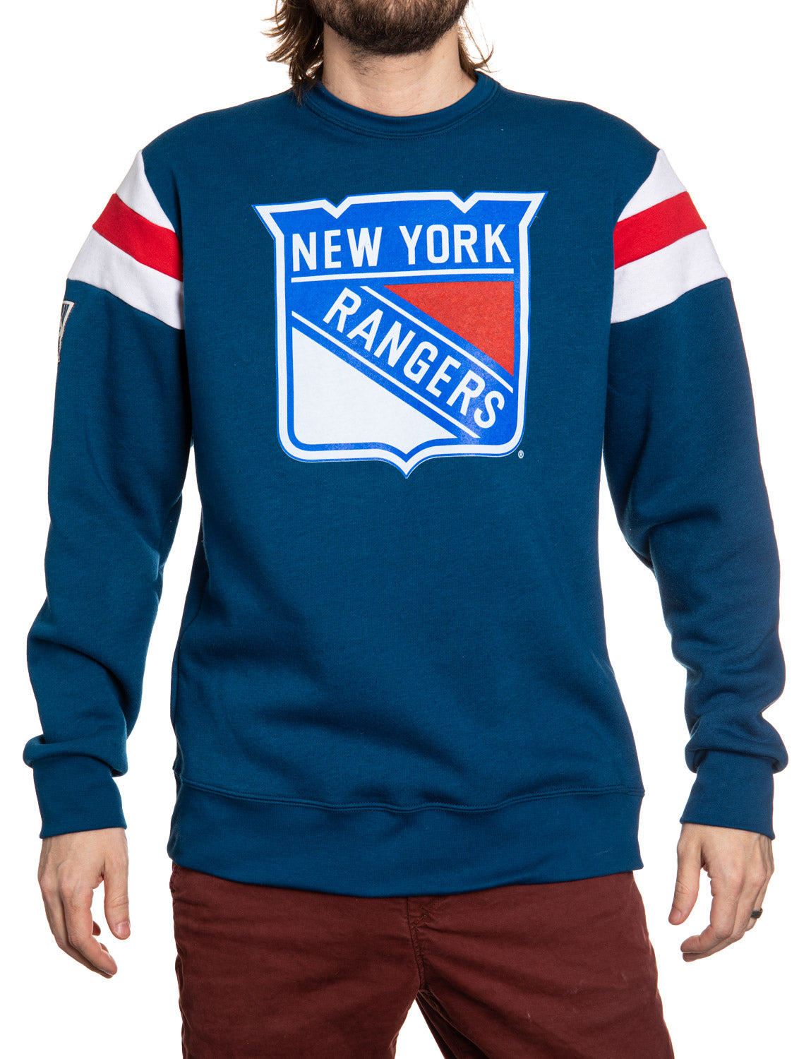 New York Rangers Varsity Retro Style Crewneck Sweatshirt